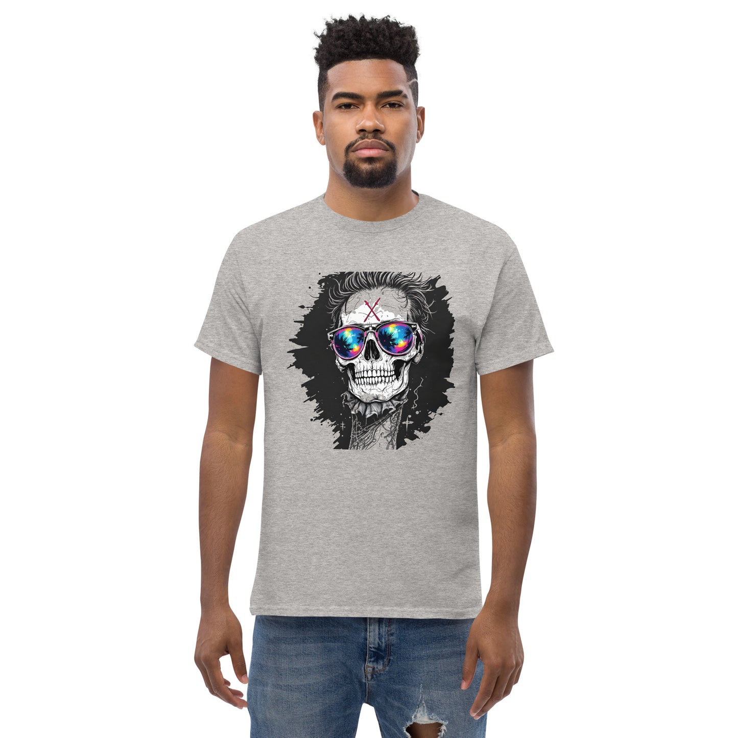 Unisex Skull Mirror shades classic tee