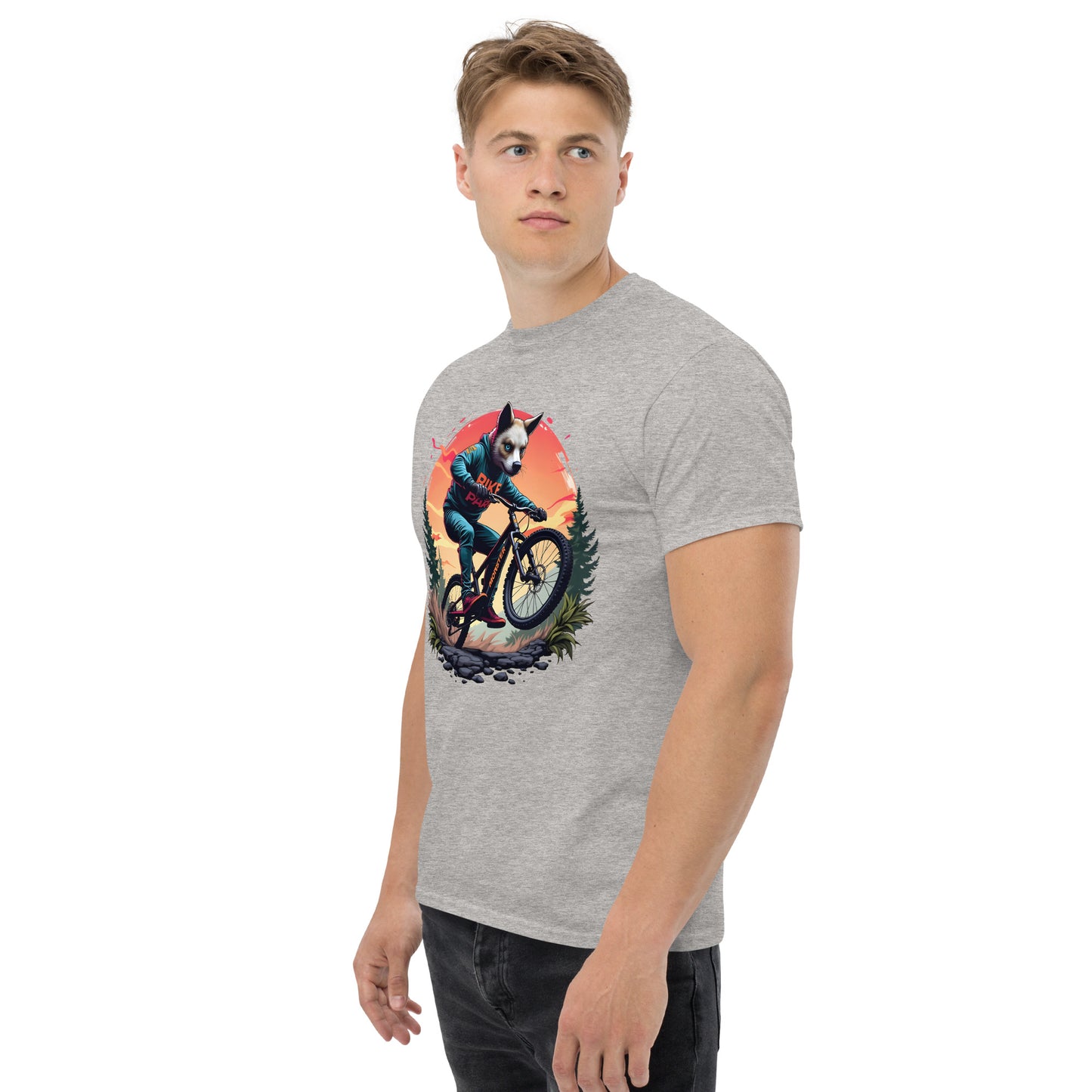 Unisex Print Wolf Rider Rear print text classic tee