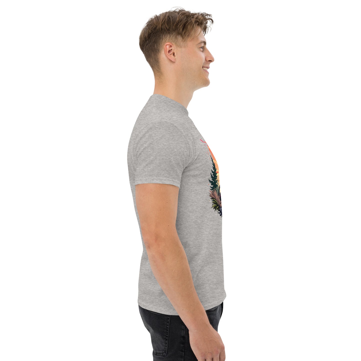 Unisex Print Wolf Rider Rear print text classic tee