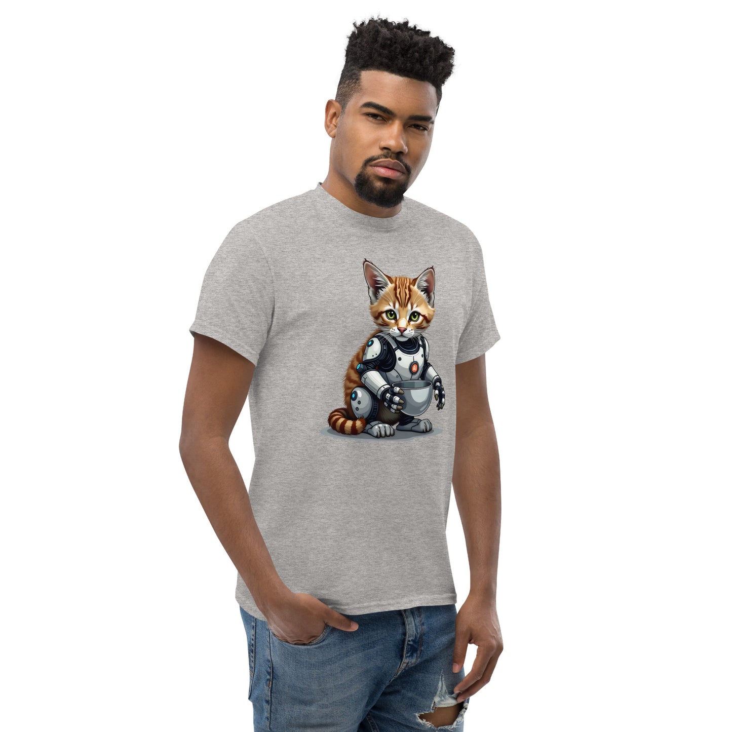 Unisex Popping AI cat classic tee