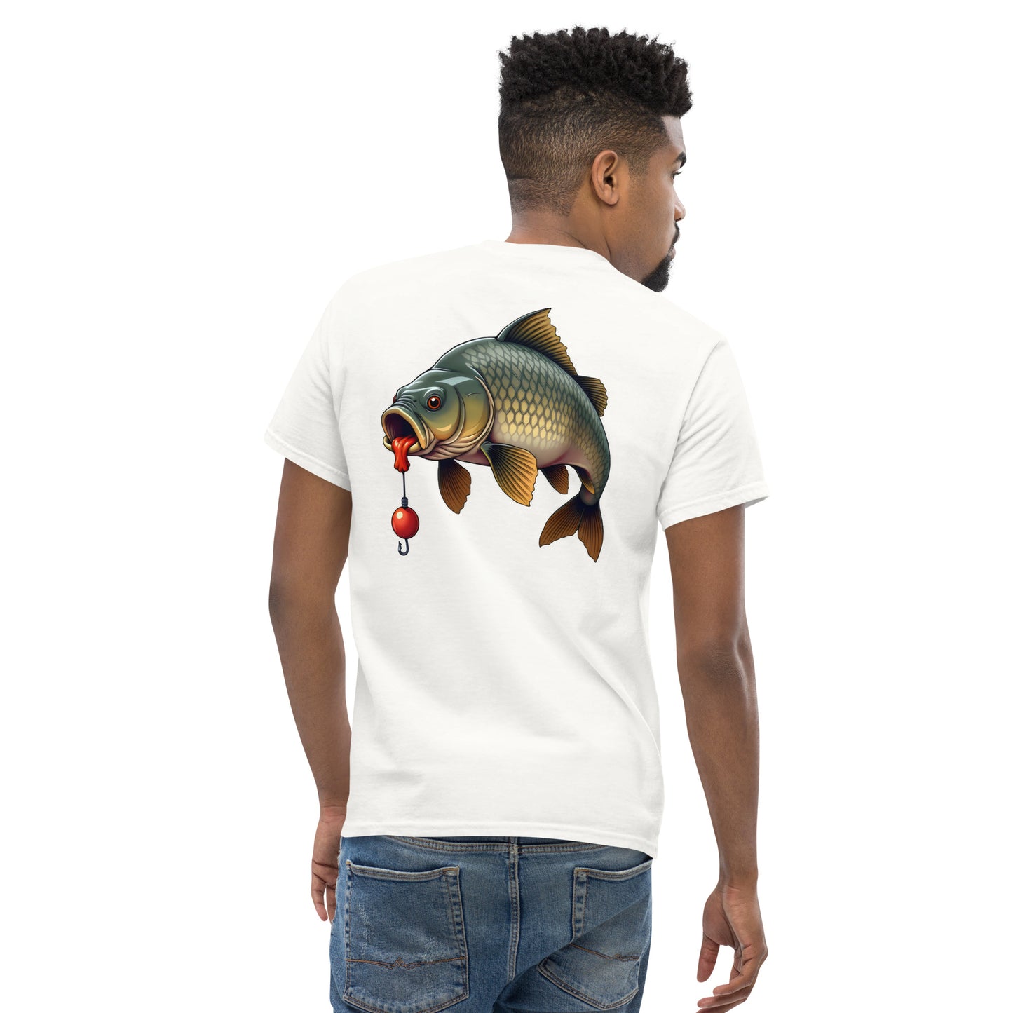 Unisex Front and back cartoon carp classic tee