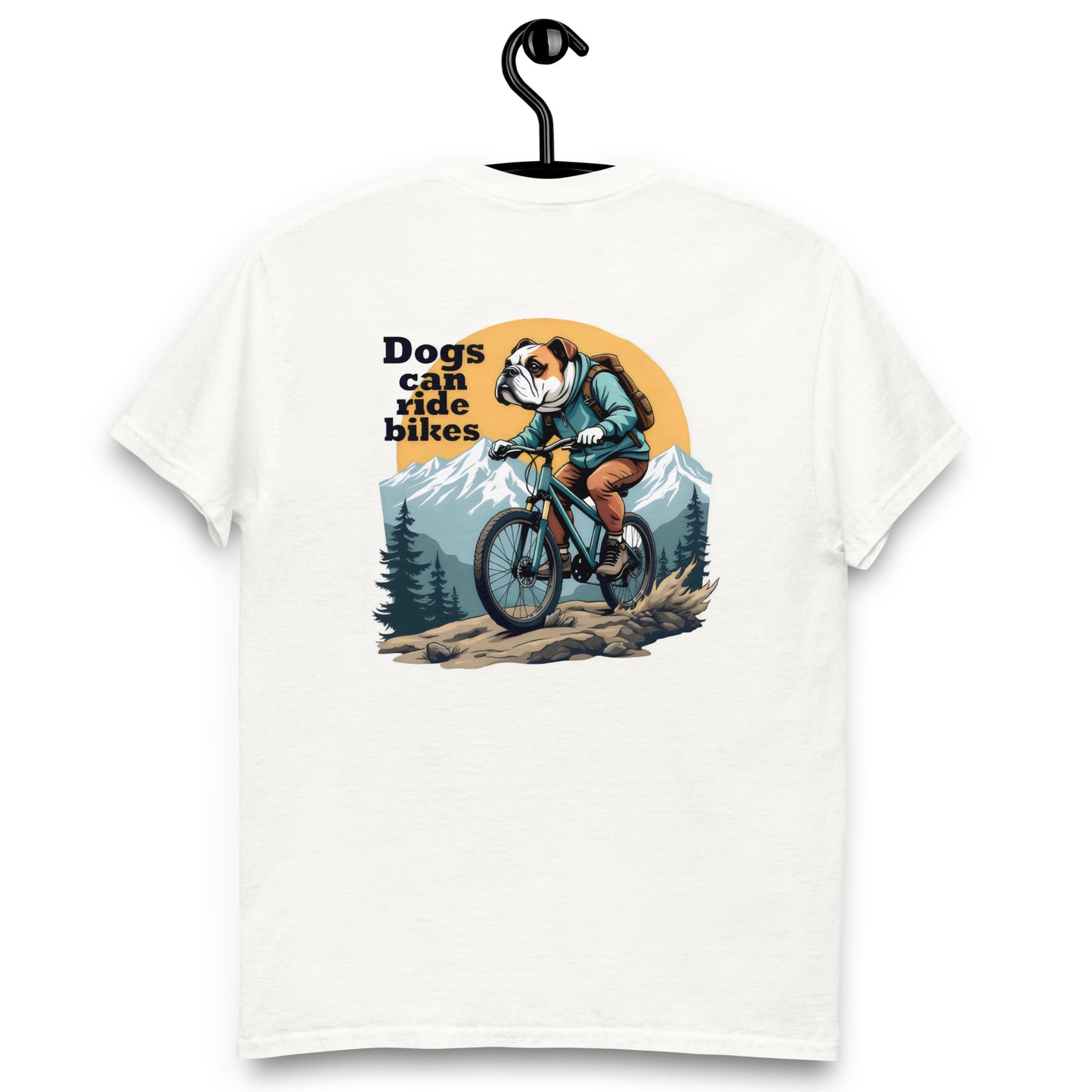 Unisex Dogs can ride bikes classic tee