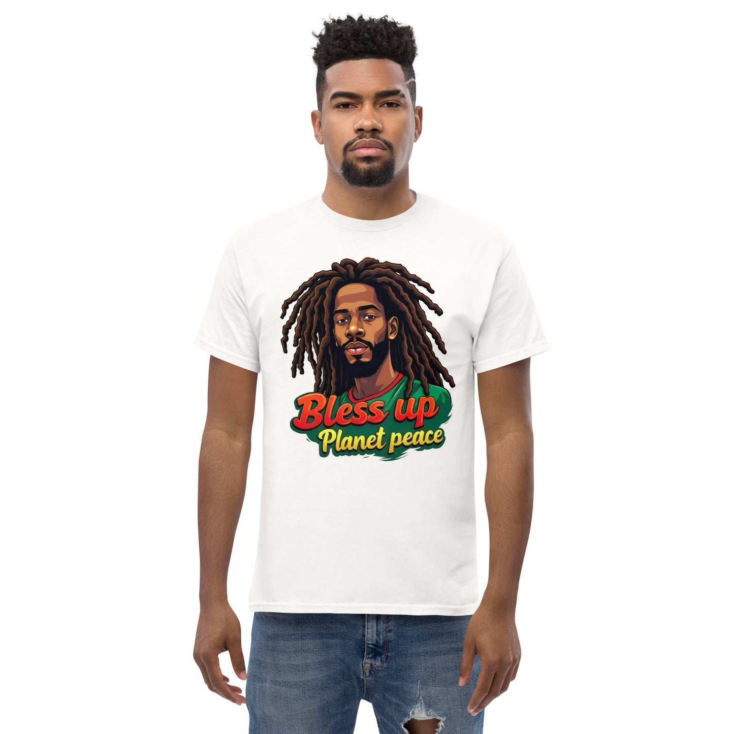 Unisex bless up Planet piece classic tee