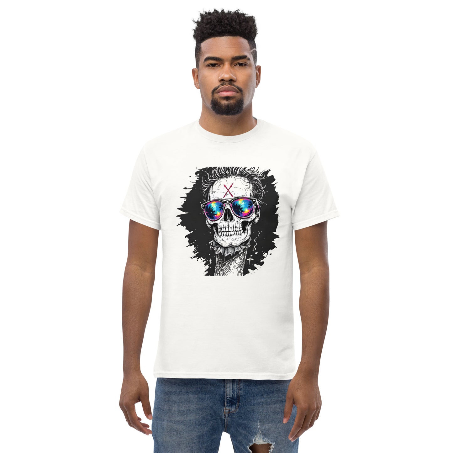 Unisex Skull Mirror shades classic tee