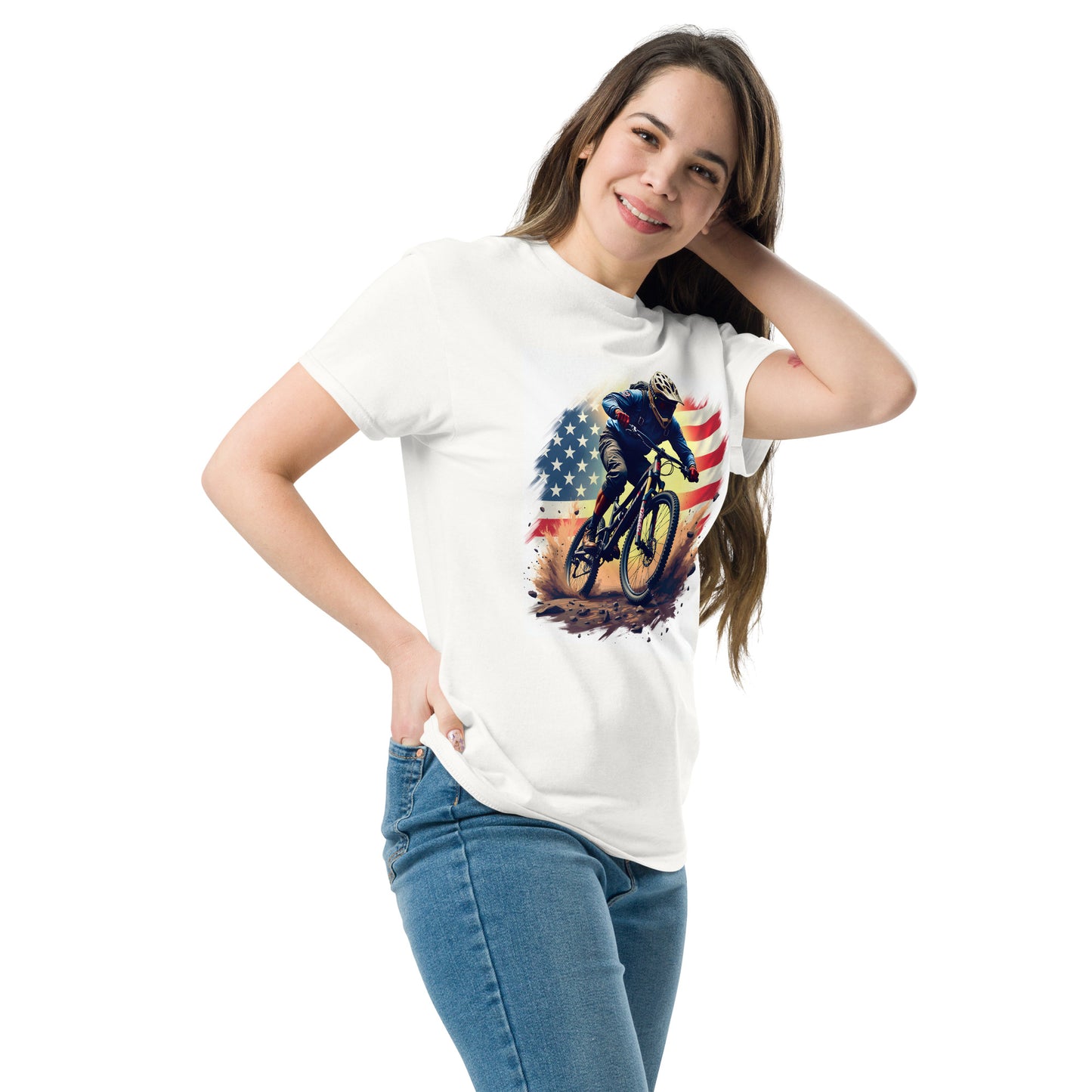 Unisex US Flag MTB rider classic tee