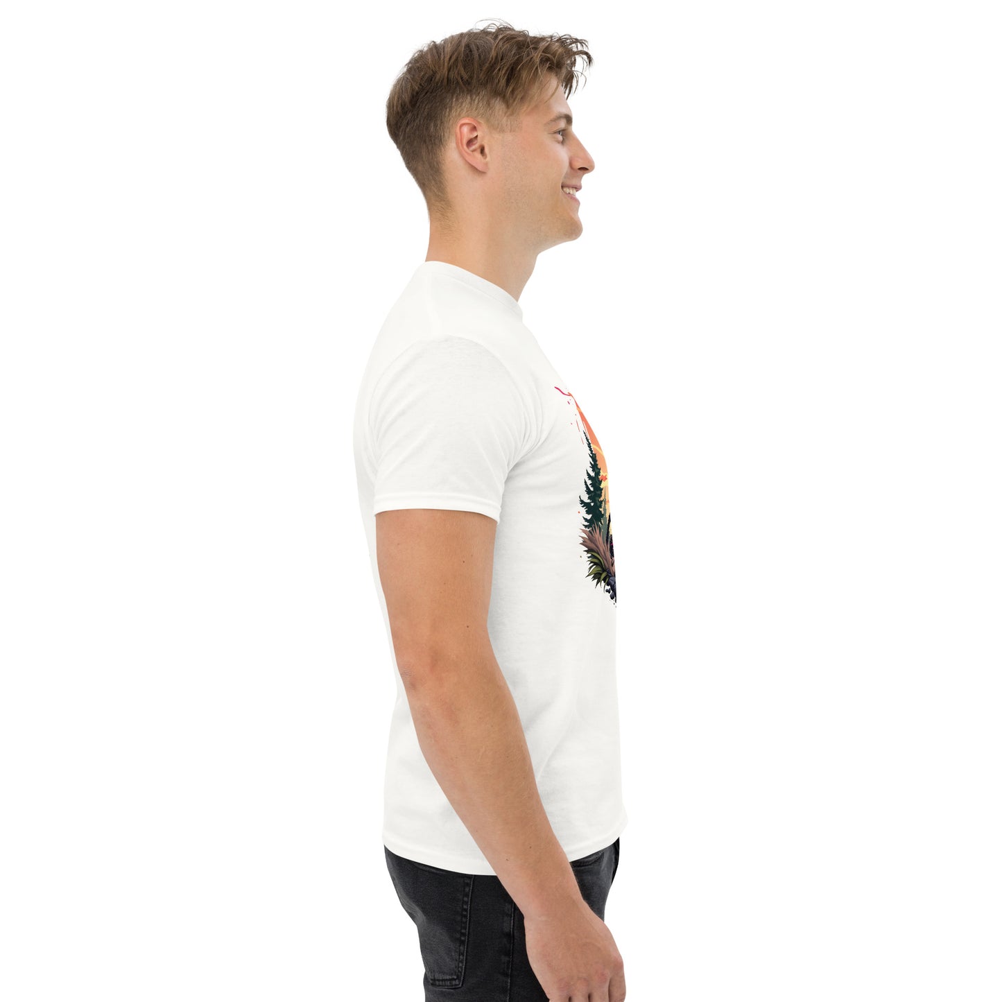 Unisex Print Wolf Rider Rear print text classic tee