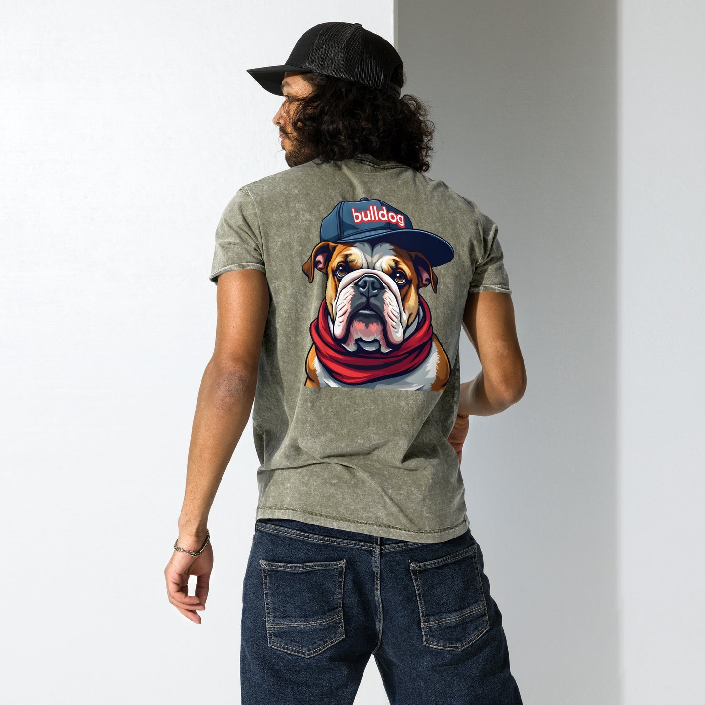 British bulldog baseball cap Denim T-Shirt