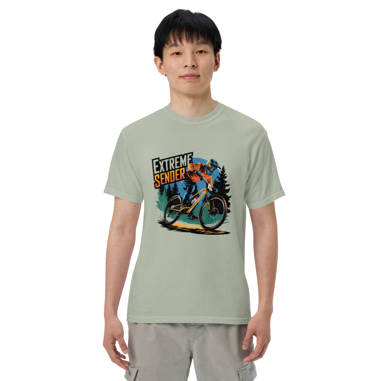 Unisex Extremes sender or sender in black garment-dyed heavyweight t-shirt