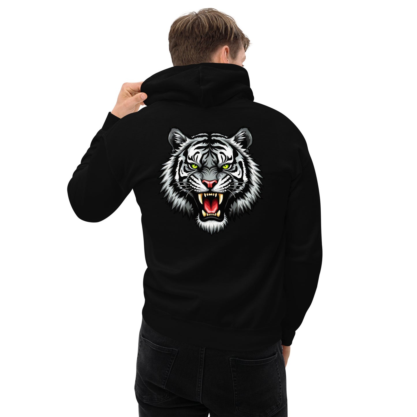 Unisex Black and white tiger crewneck classic Hoodie