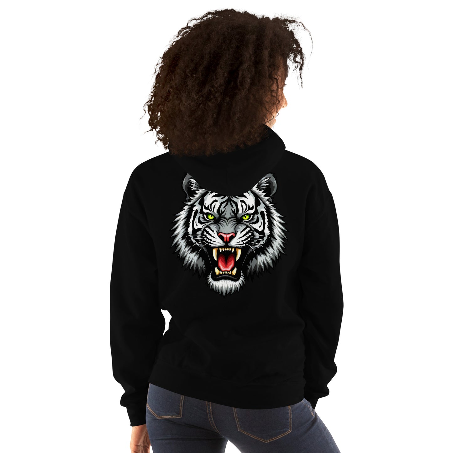 Unisex Black and white tiger crewneck classic Hoodie