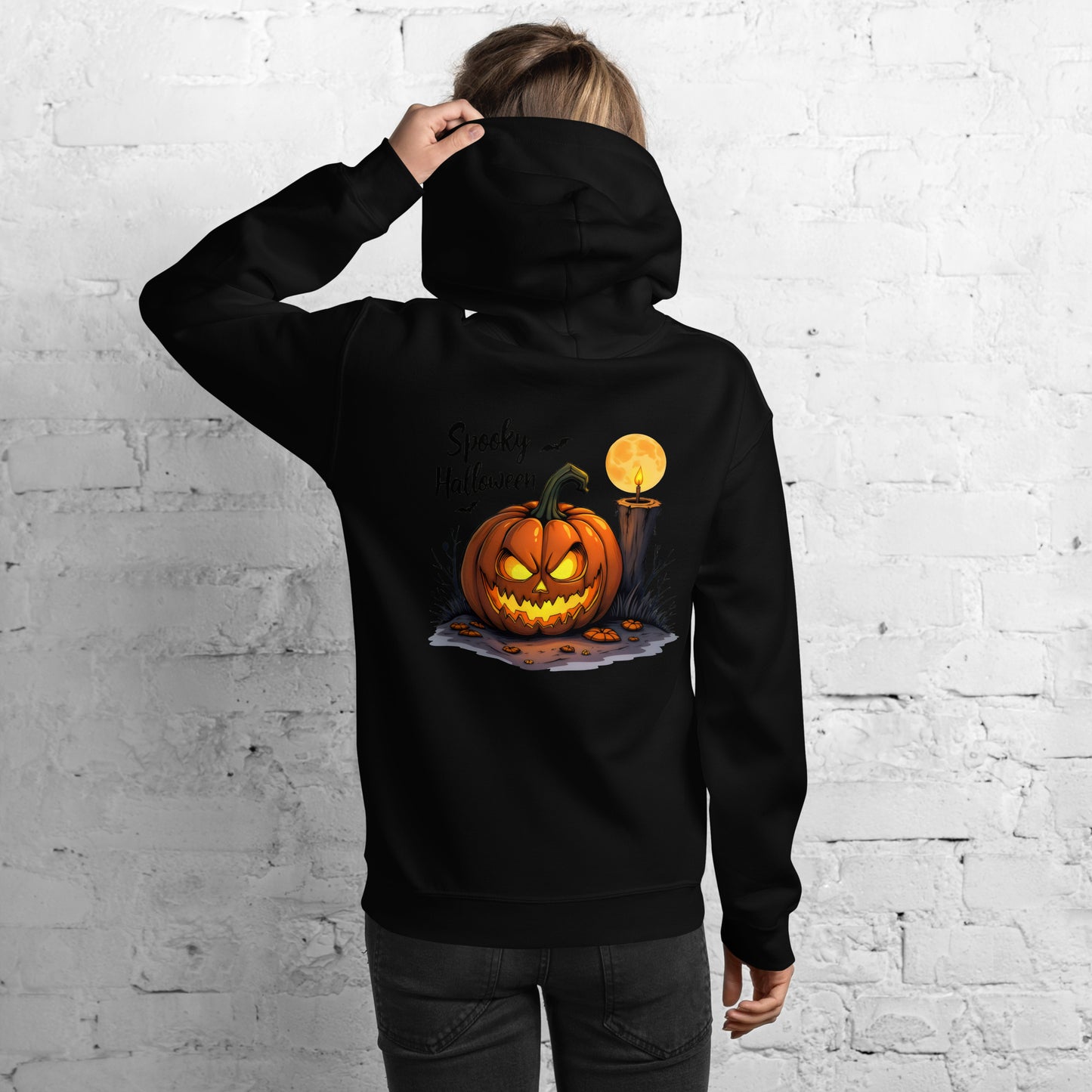 Unisex Halloween candle Lit pumpkin Hoodie