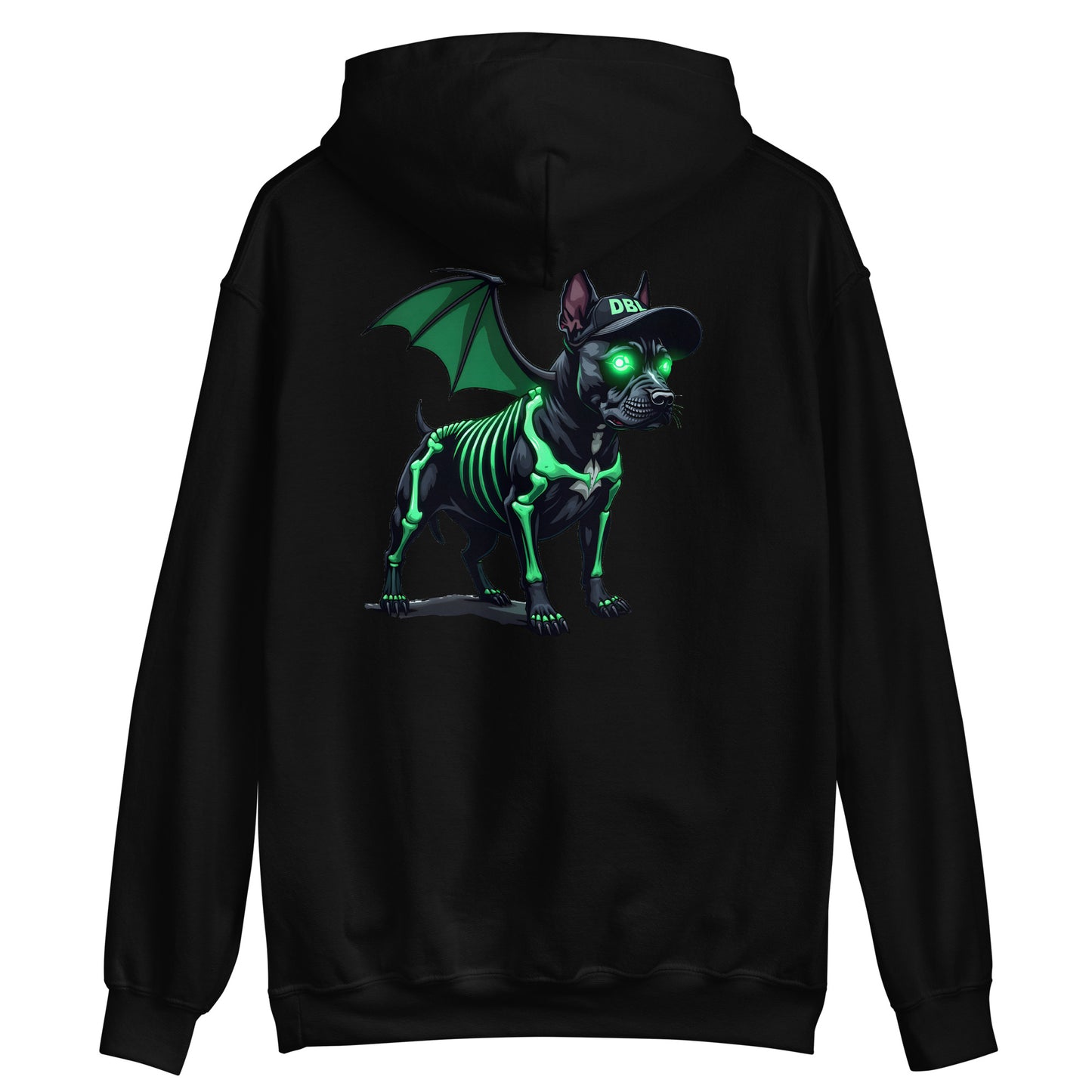 Unisex Zombie Green Bat dog Hoodie