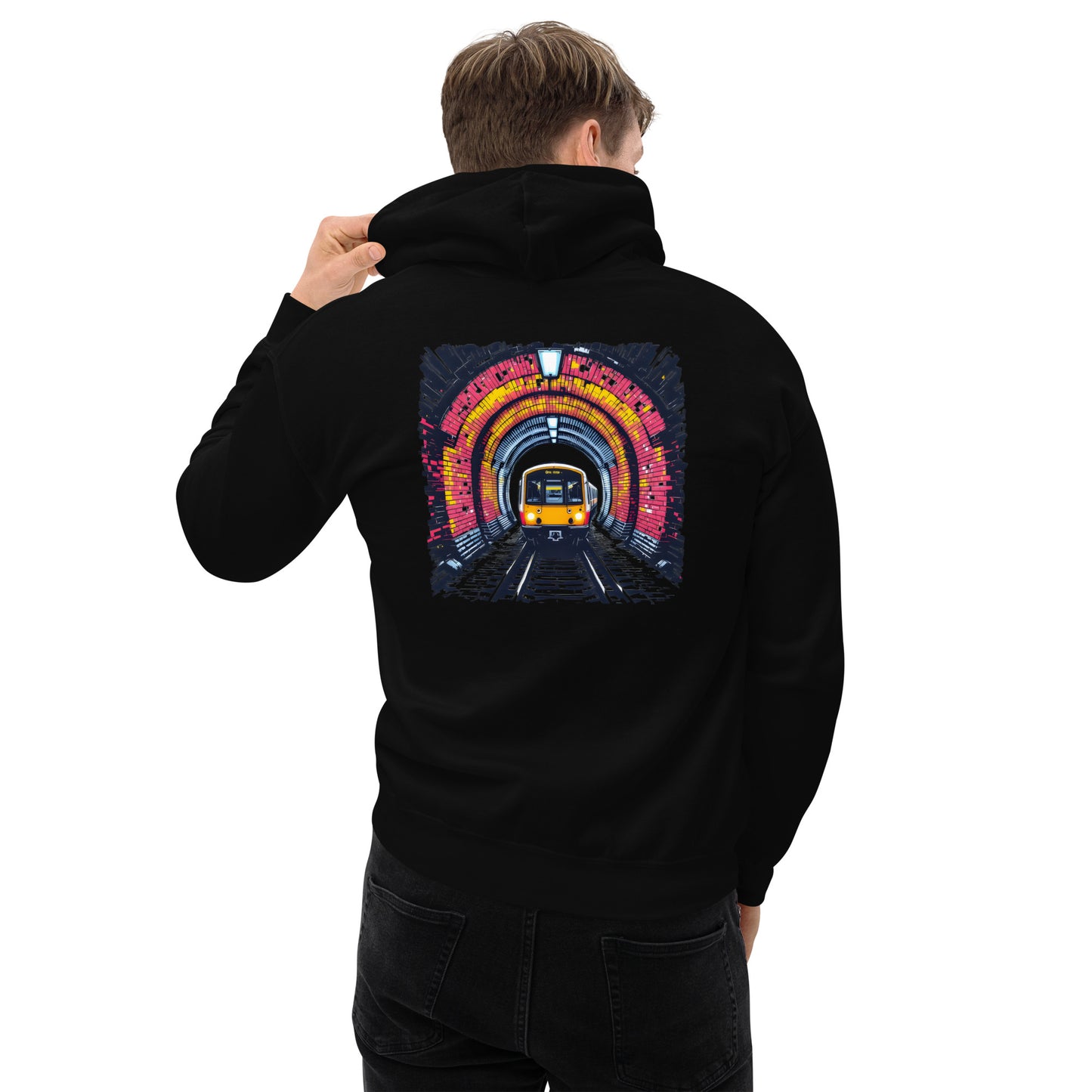 Unisex Illustrated train tunnel Hoodie