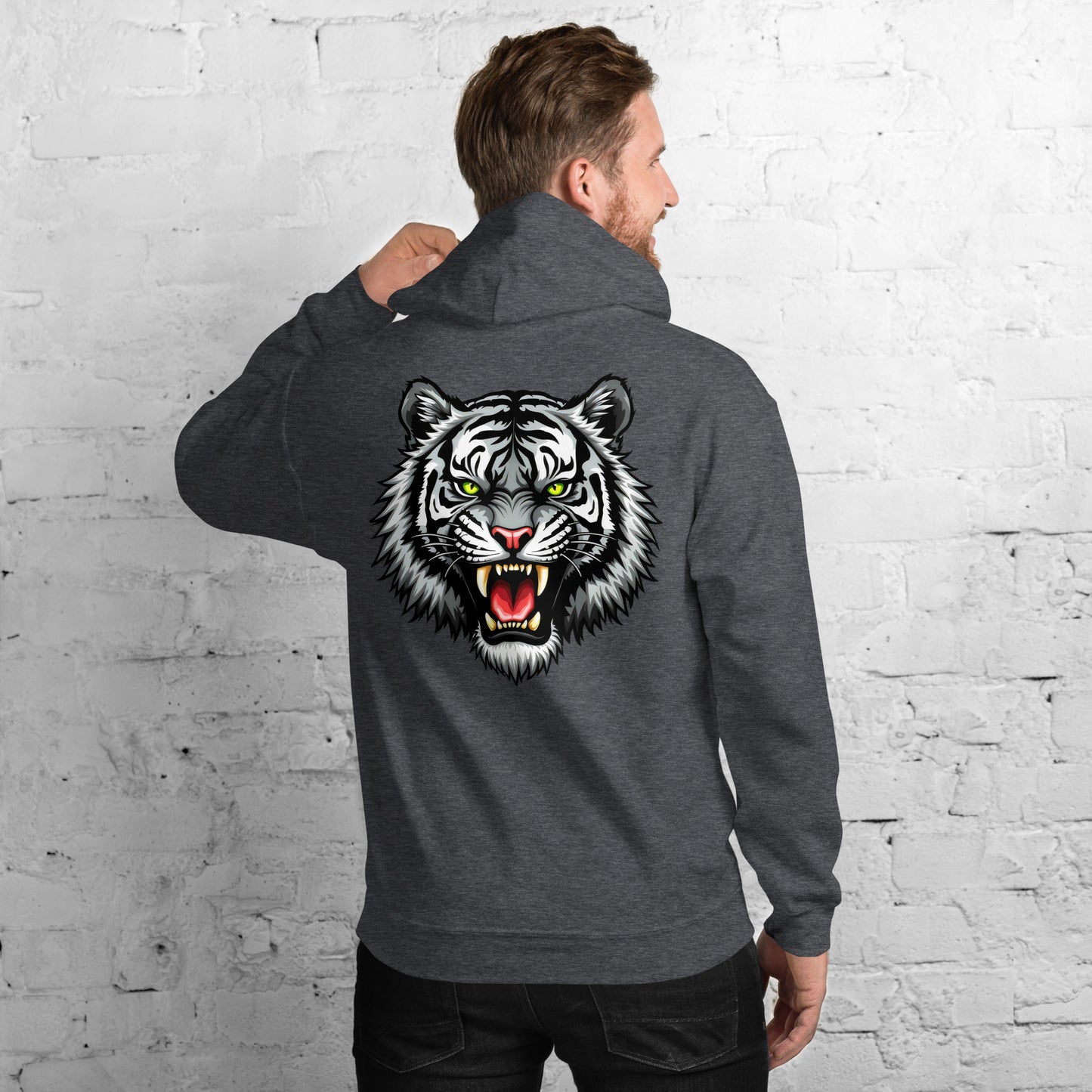 Unisex Black and white tiger crewneck classic Hoodie