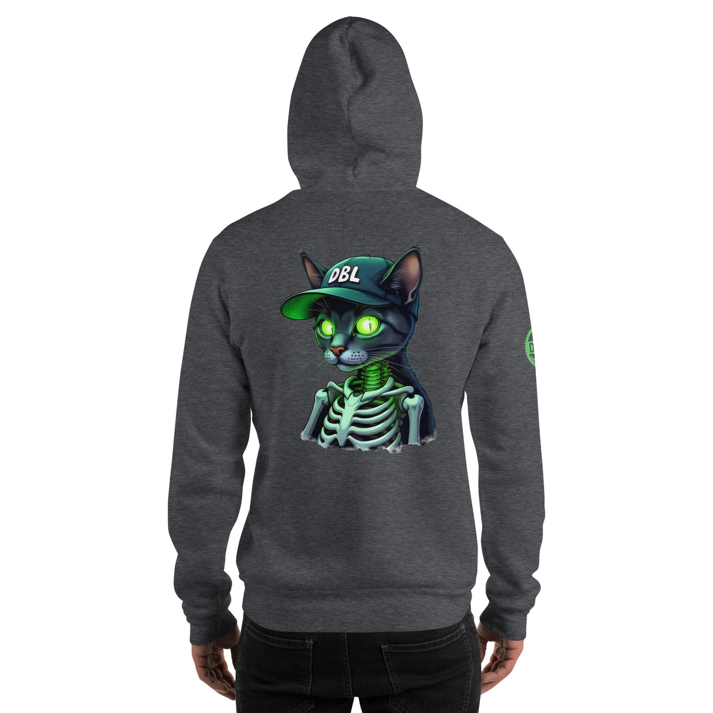 Unisex Zombie Green Illuminated cat classic Hoodie