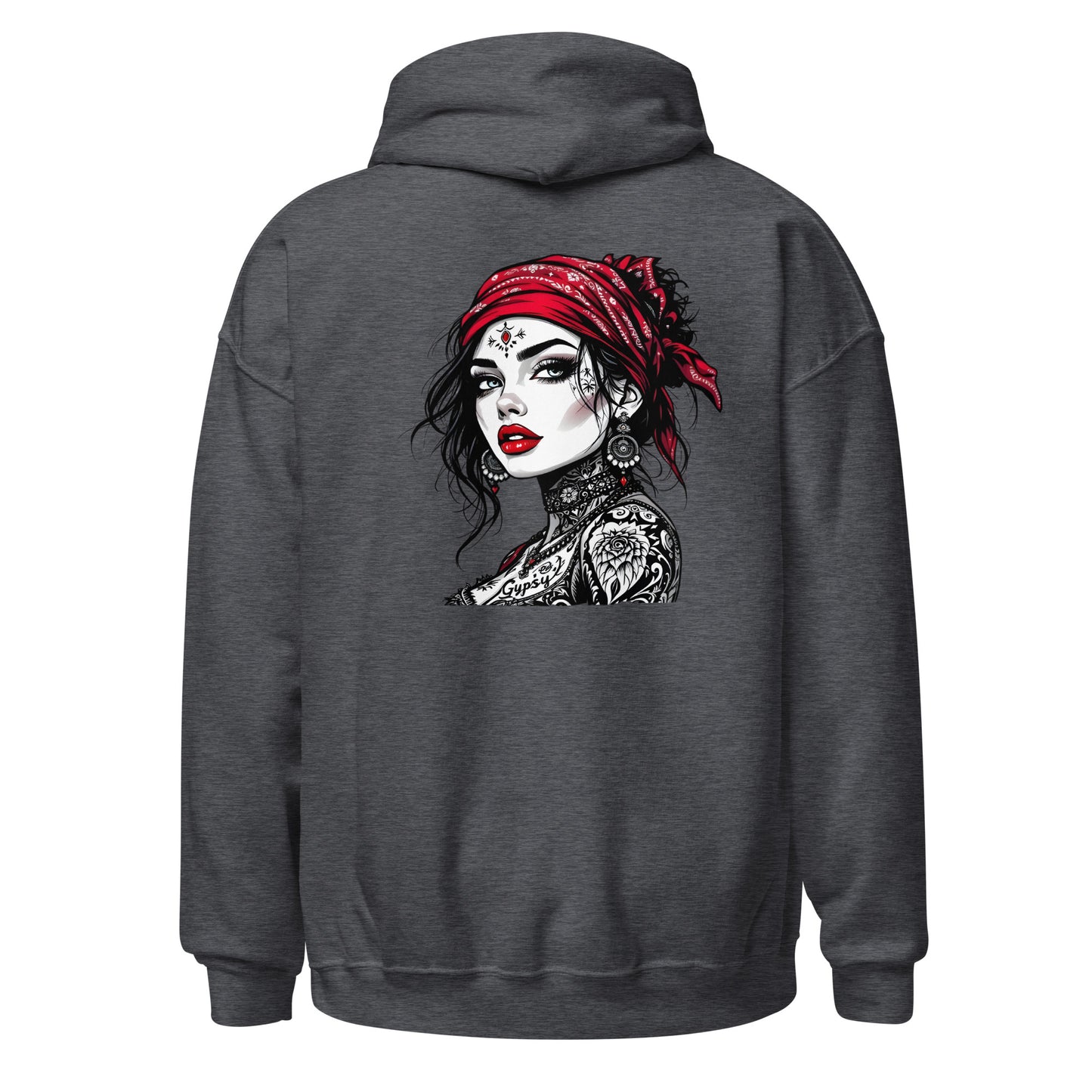 Unisex Red scarf tattoo gypsy girl Hoodie