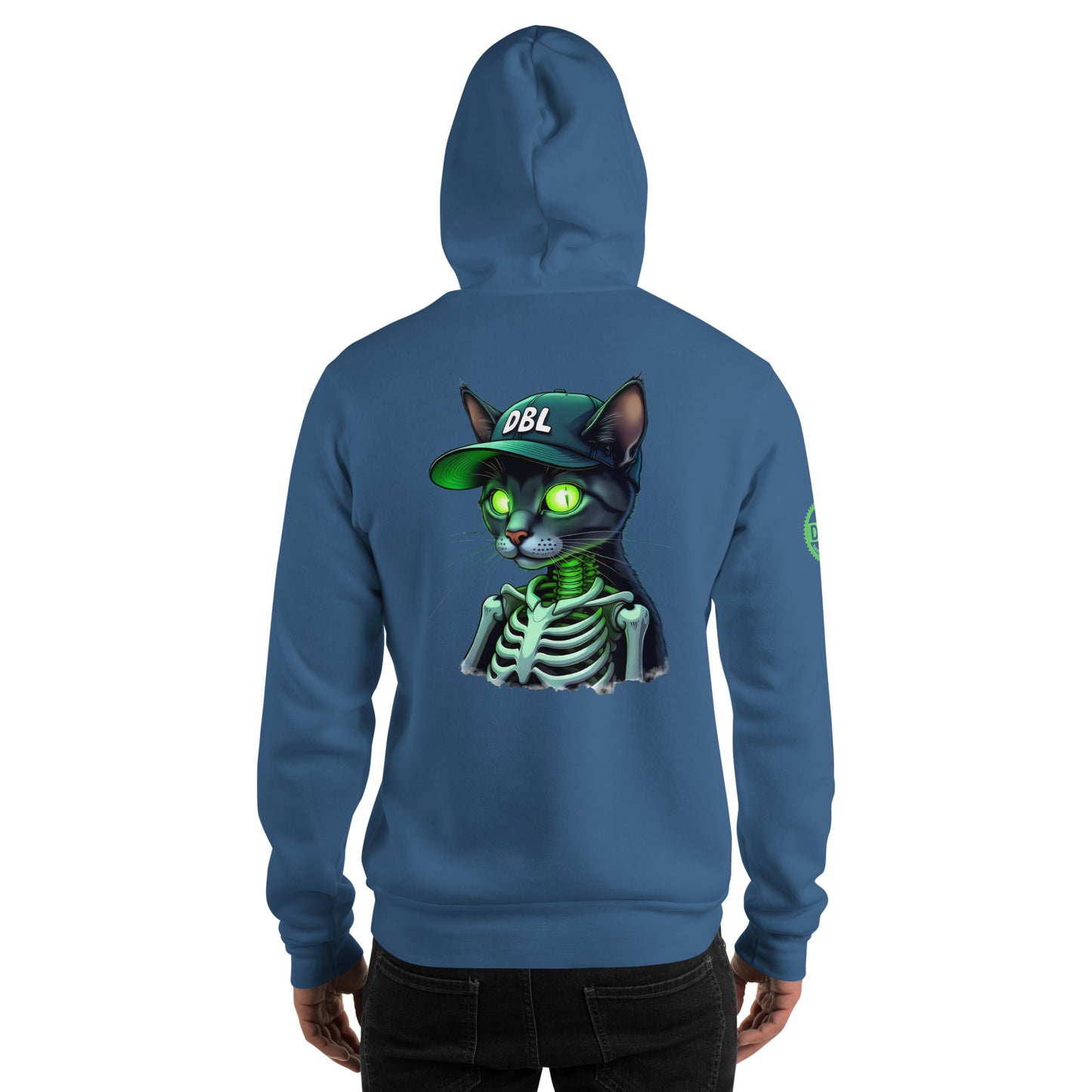 Unisex Zombie Green Illuminated cat classic Hoodie
