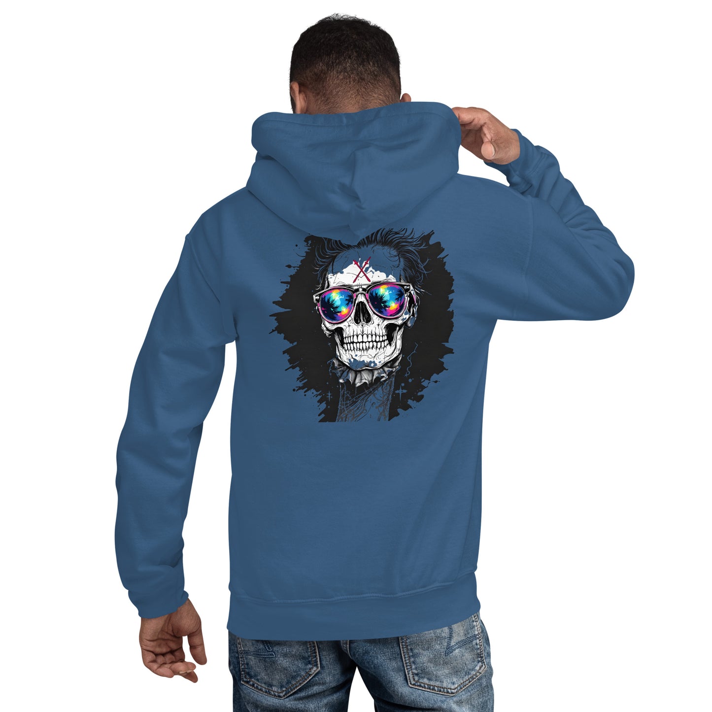 Unisex Twin print Skull rd gap sender Hoodie