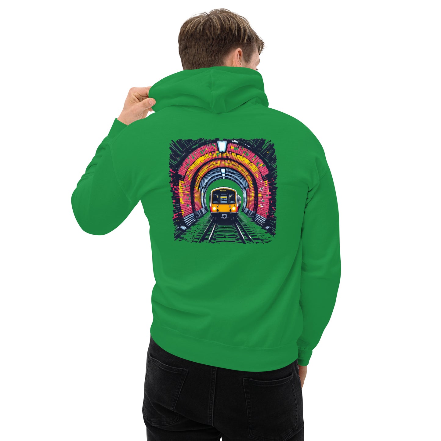 Unisex Illustrated train tunnel Hoodie
