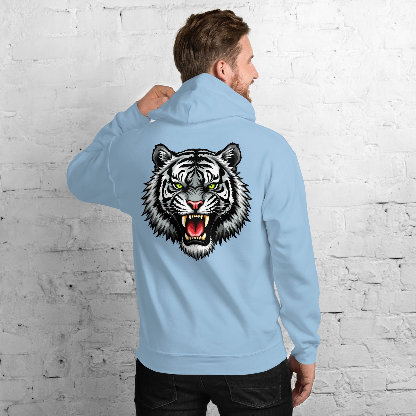 Unisex Black and white tiger crewneck classic Hoodie