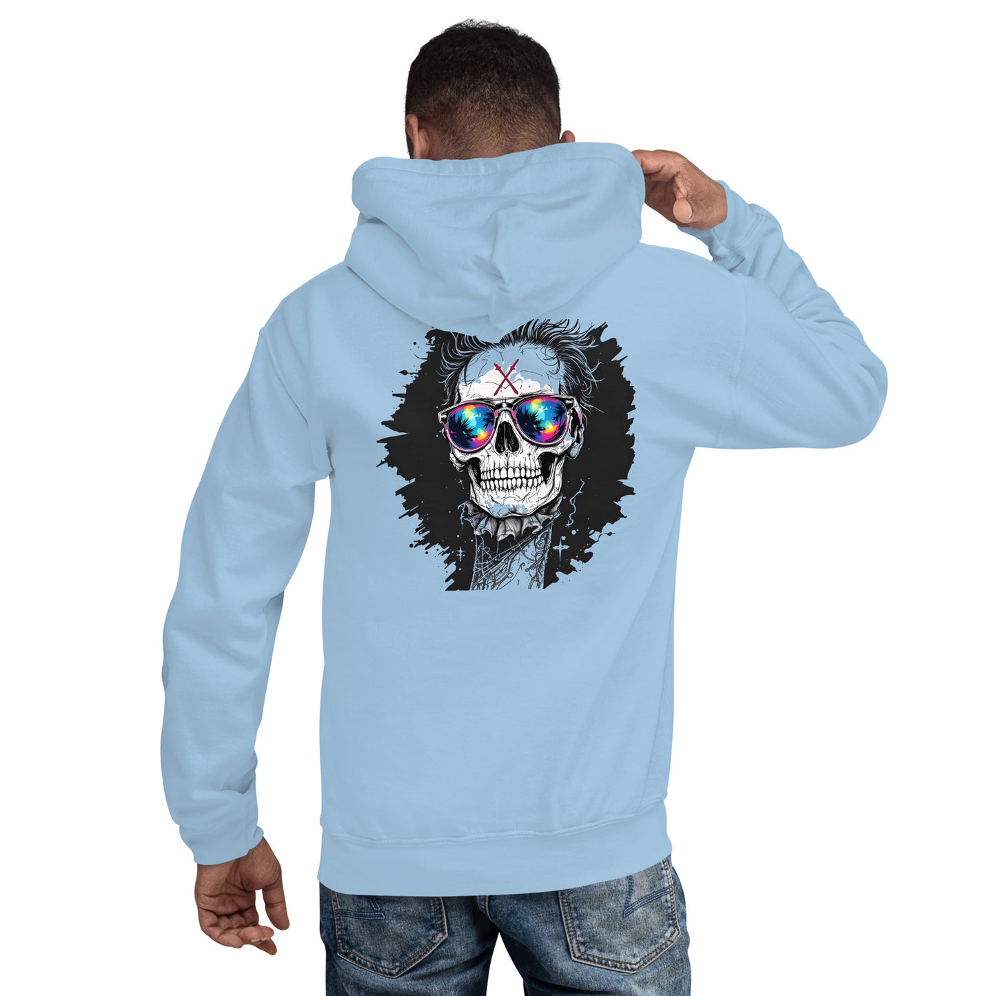 Unisex Twin print Skull rd gap sender Hoodie