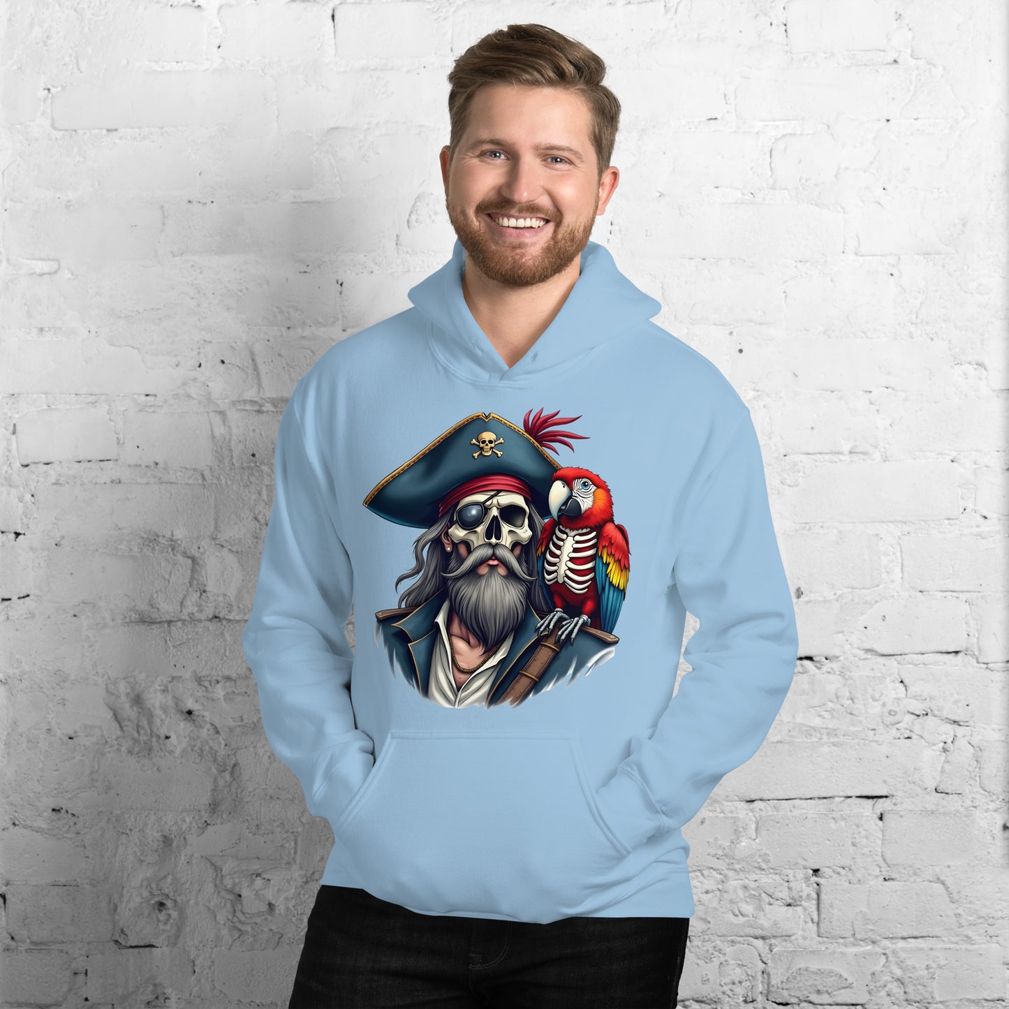 Unisex Skeleton pirate & release the Kraken Twin print Hoodie