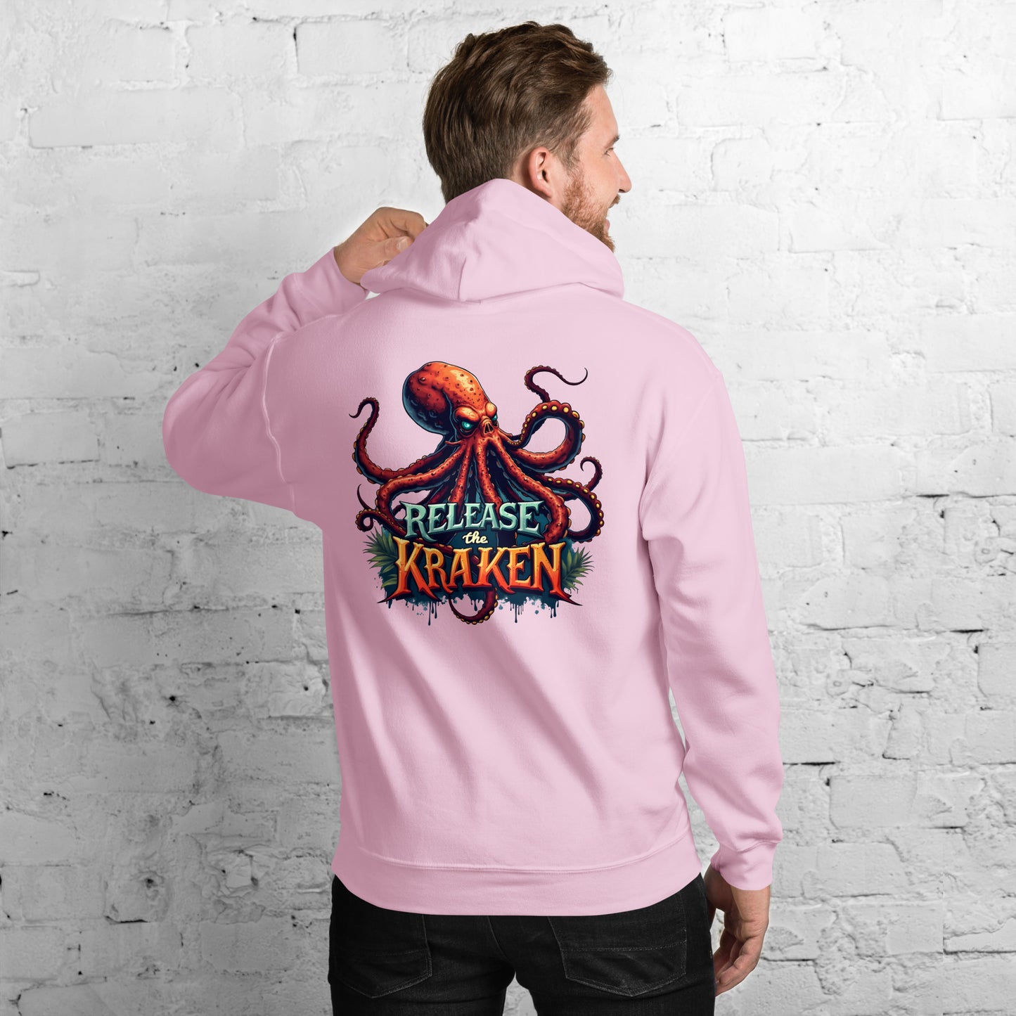 Unisex Skeleton pirate & release the Kraken Twin print Hoodie