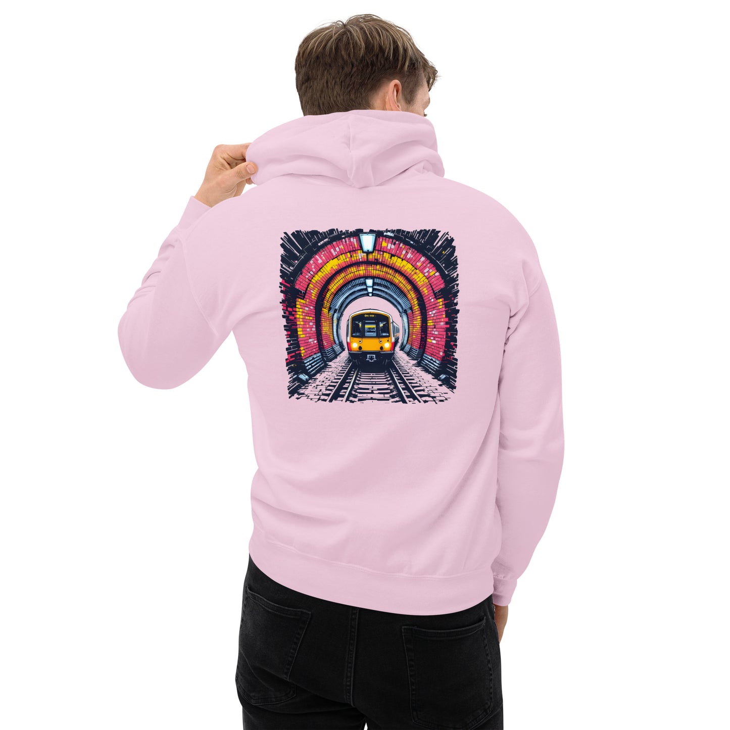 Unisex Illustrated train tunnel Hoodie