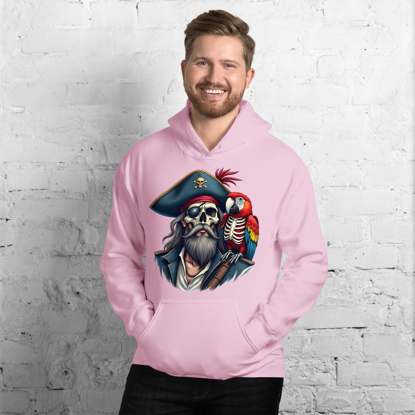 Unisex Skeleton pirate & release the Kraken Twin print Hoodie
