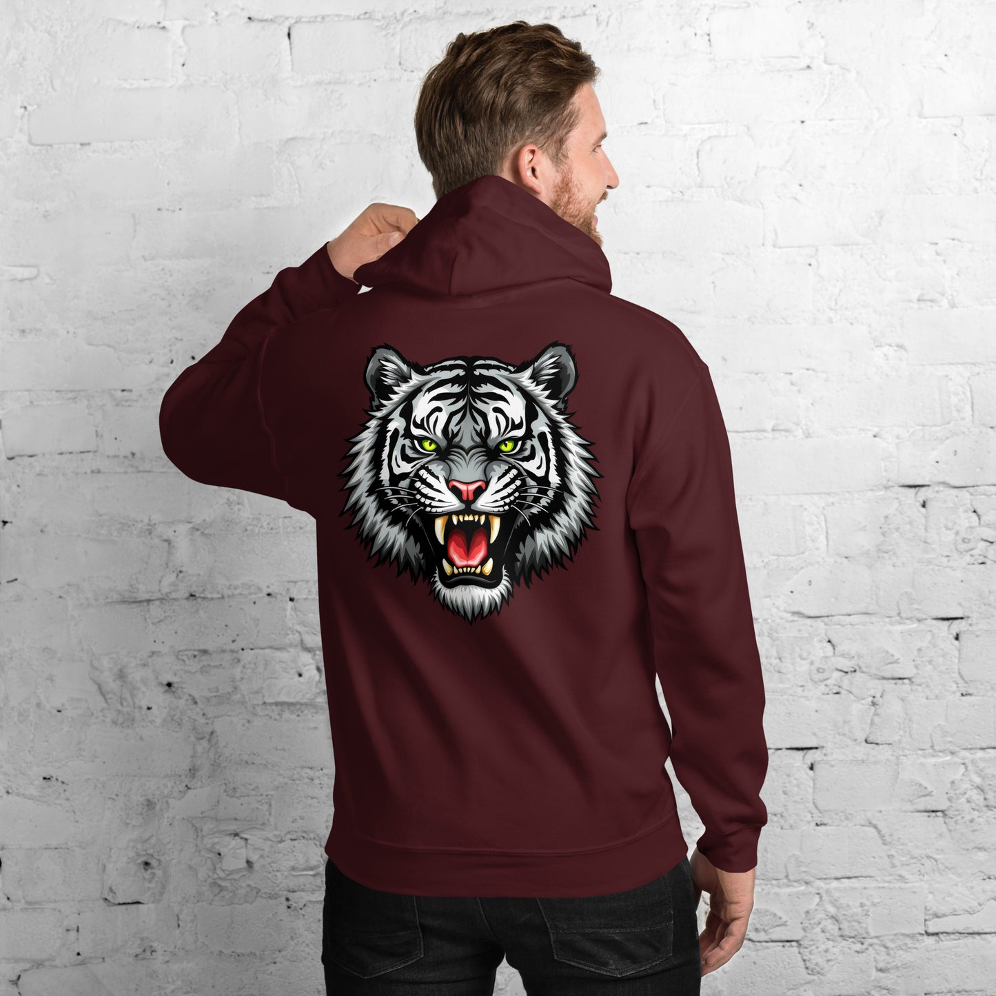 Unisex Black and white tiger crewneck classic Hoodie