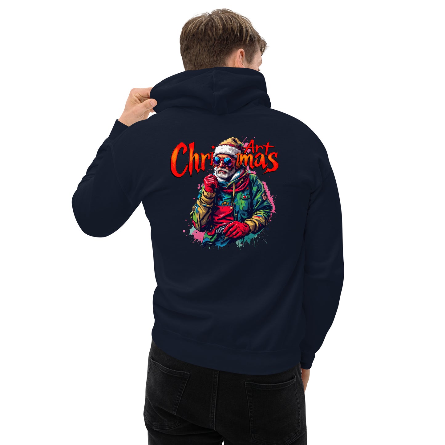 Unisex Christmas art cool looking street artist Hoodie