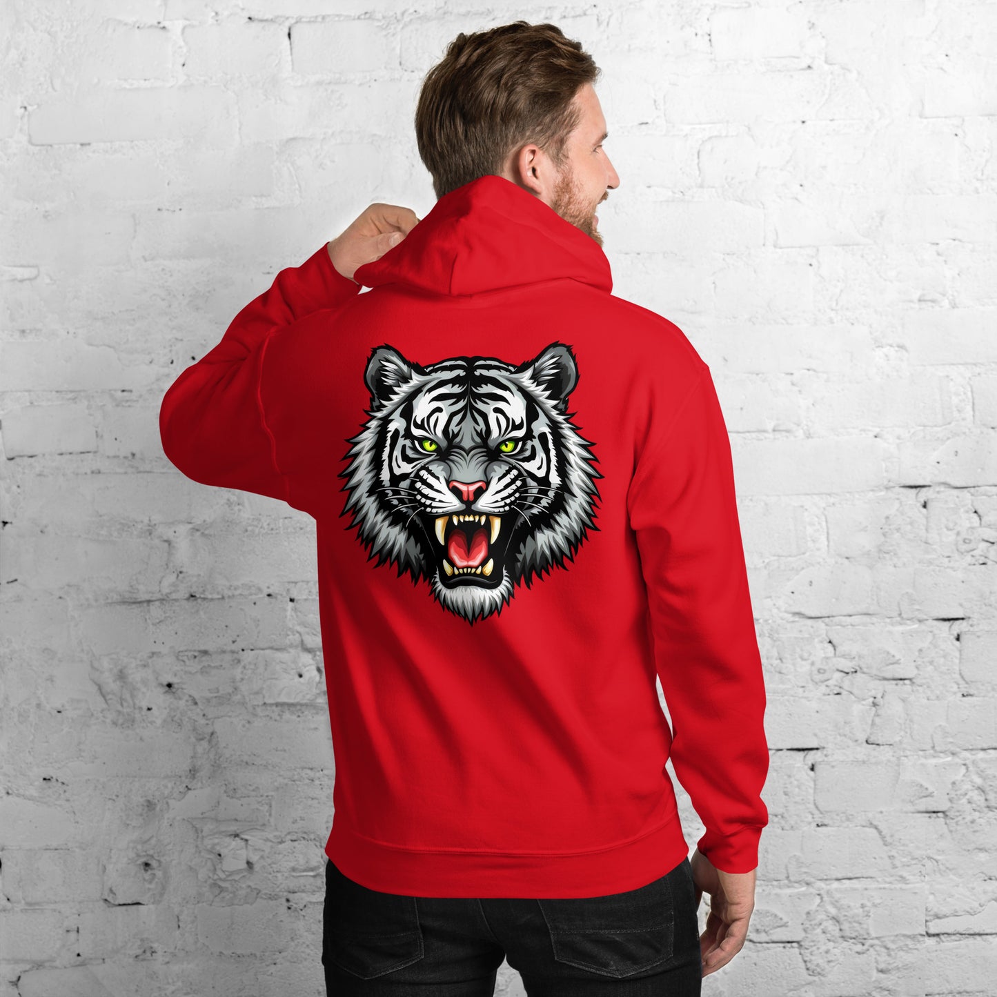 Unisex Black and white tiger crewneck classic Hoodie