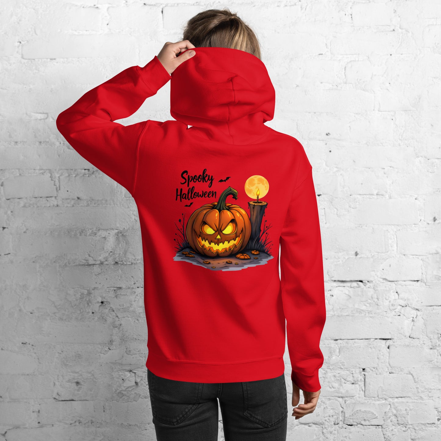 Unisex Halloween candle Lit pumpkin Hoodie