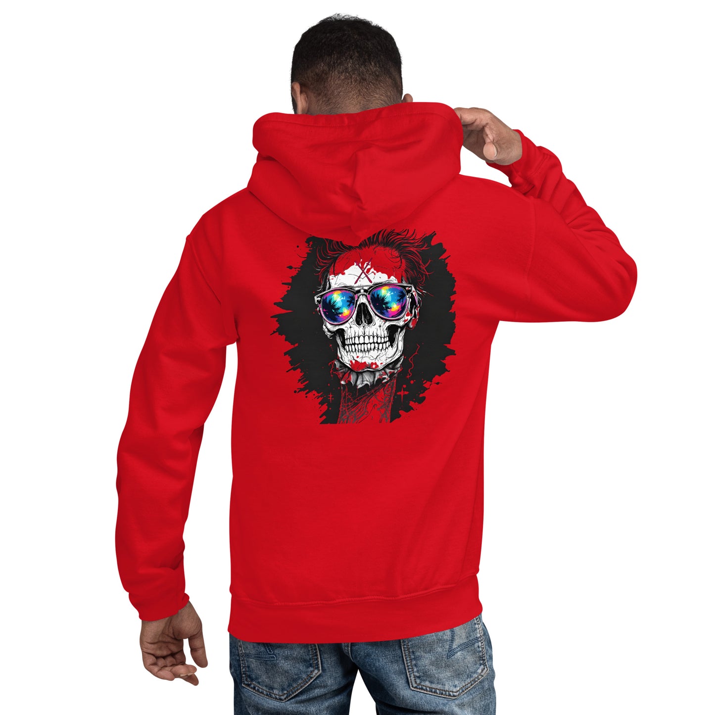 Unisex Twin print Skull rd gap sender Hoodie