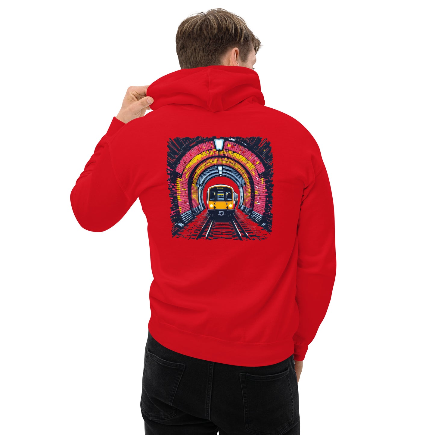 Unisex Illustrated train tunnel Hoodie