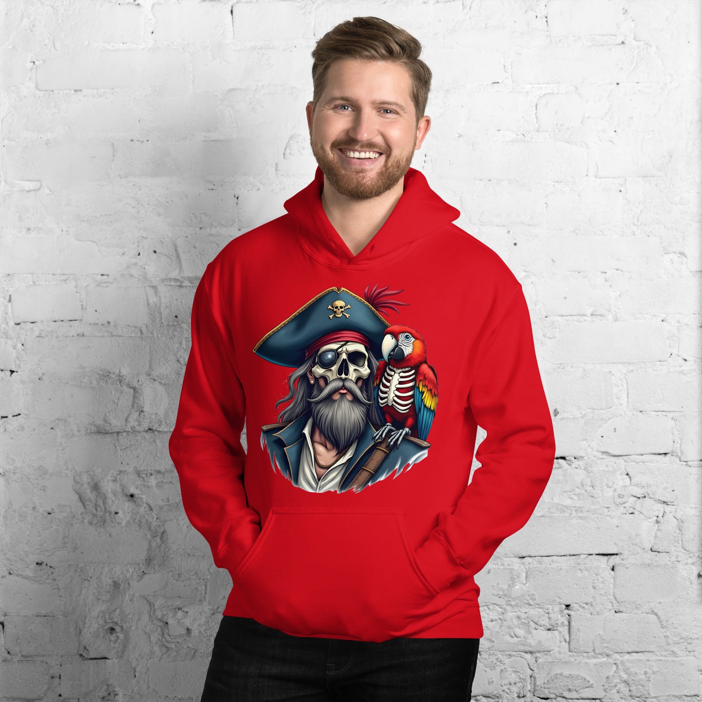 Unisex Skeleton pirate & release the Kraken Twin print Hoodie