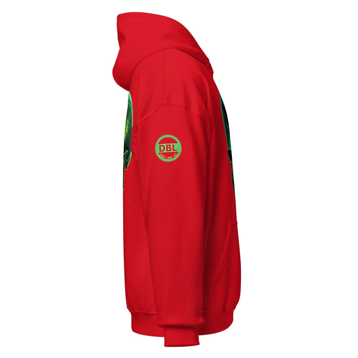 Men and women's crystal green skull Twin print Hoodie