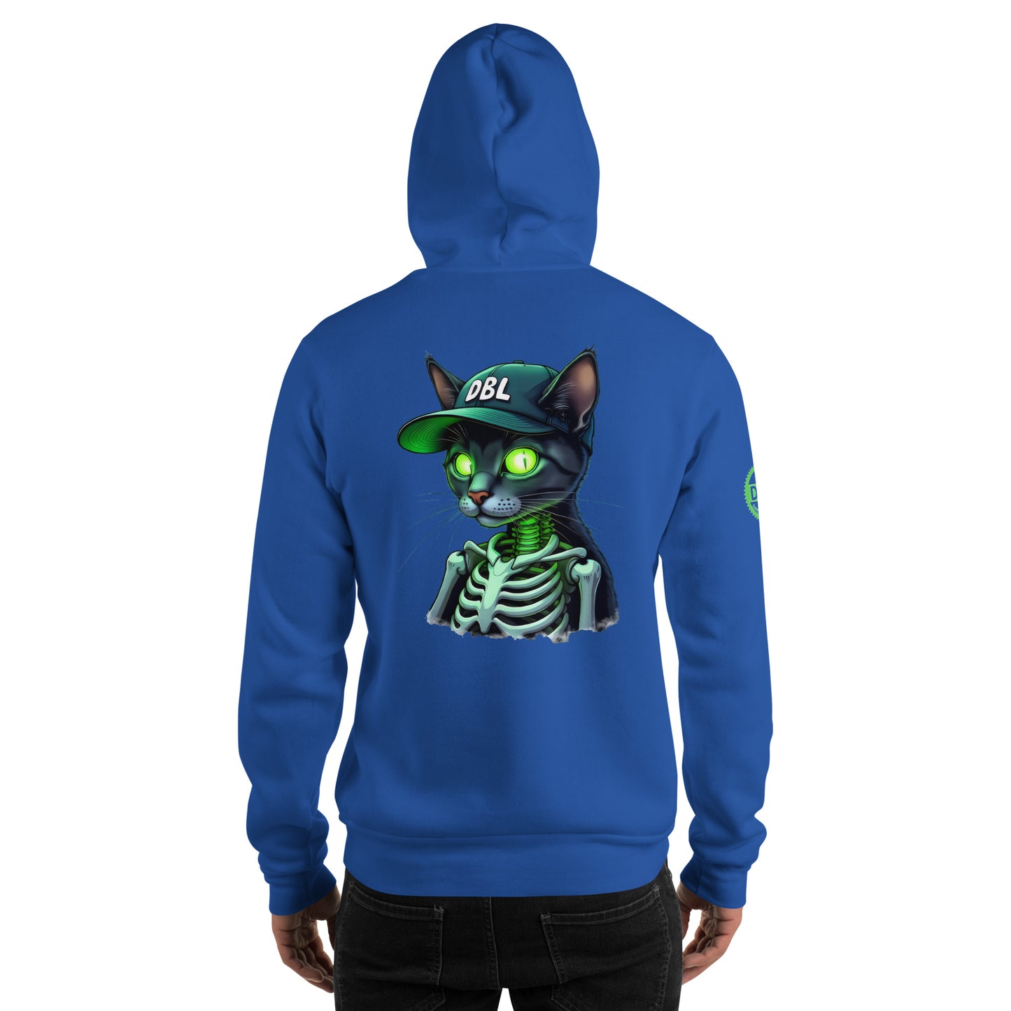 Unisex Zombie Green Illuminated cat classic Hoodie