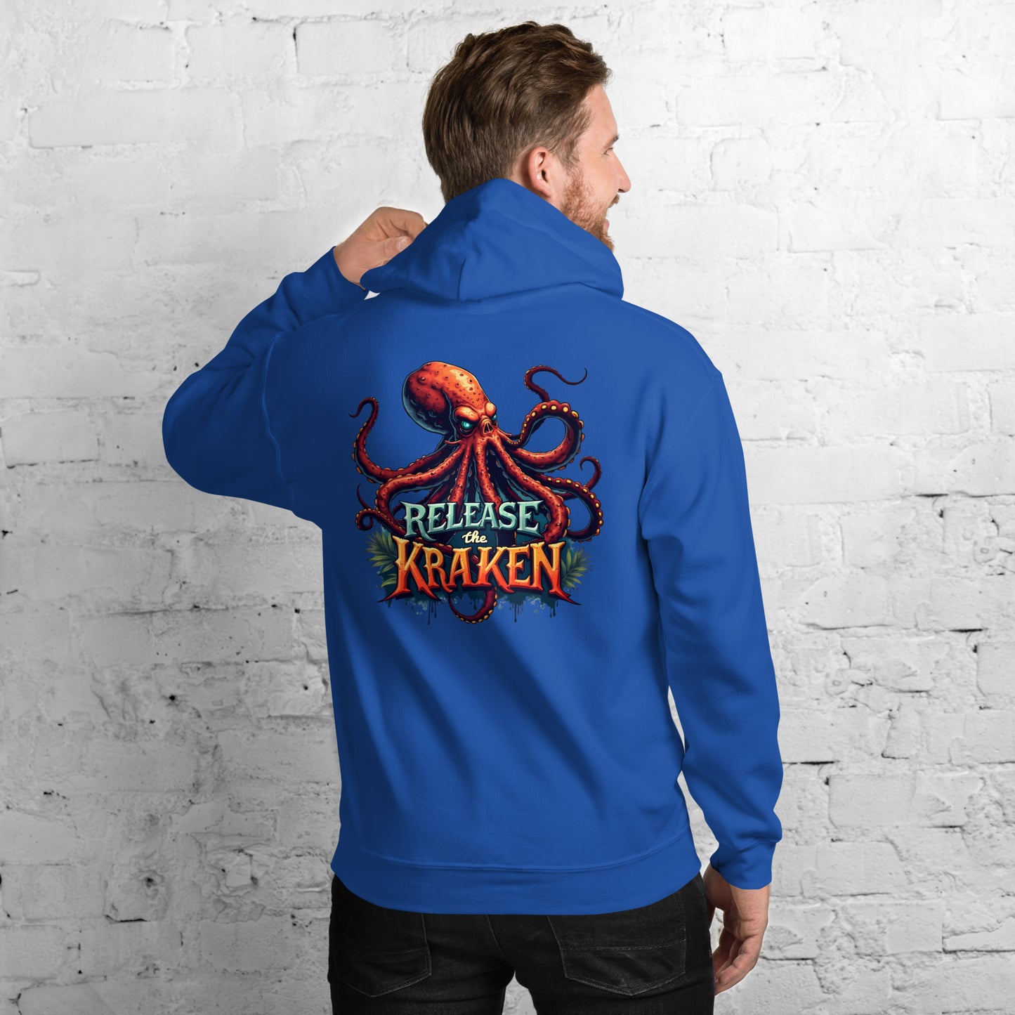 Unisex Skeleton pirate & release the Kraken Twin print Hoodie