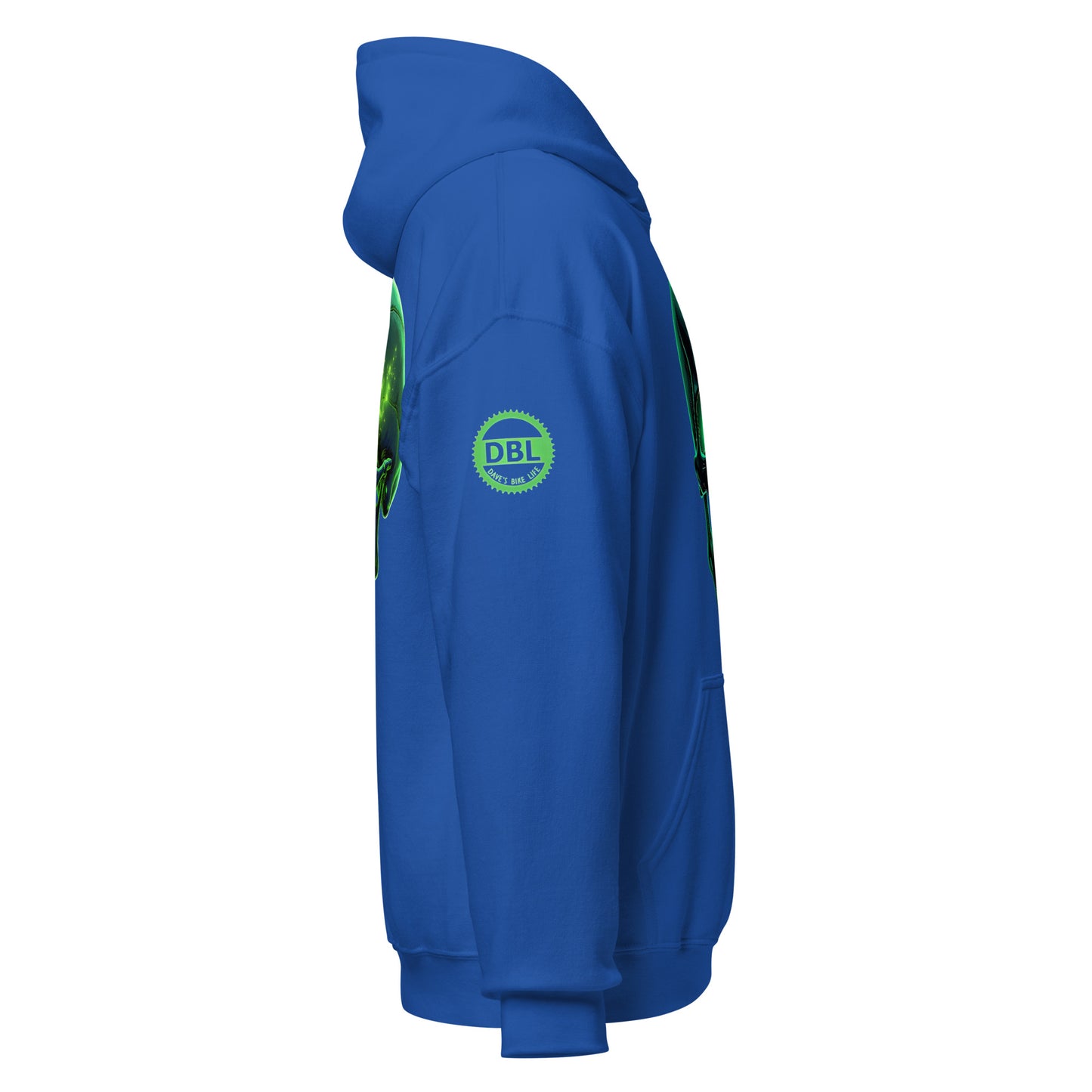 Men and women's crystal green skull Twin print Hoodie
