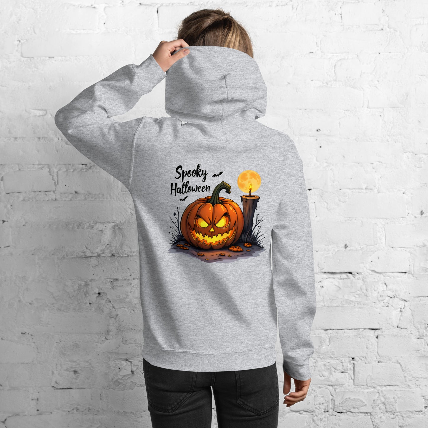 Unisex Halloween candle Lit pumpkin Hoodie