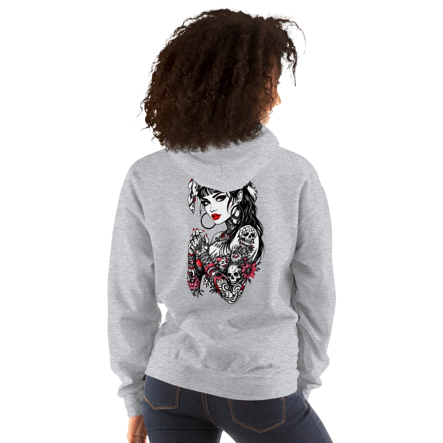 Unisex Cool looking Gypsy girl Short-Sleeve Hoodie