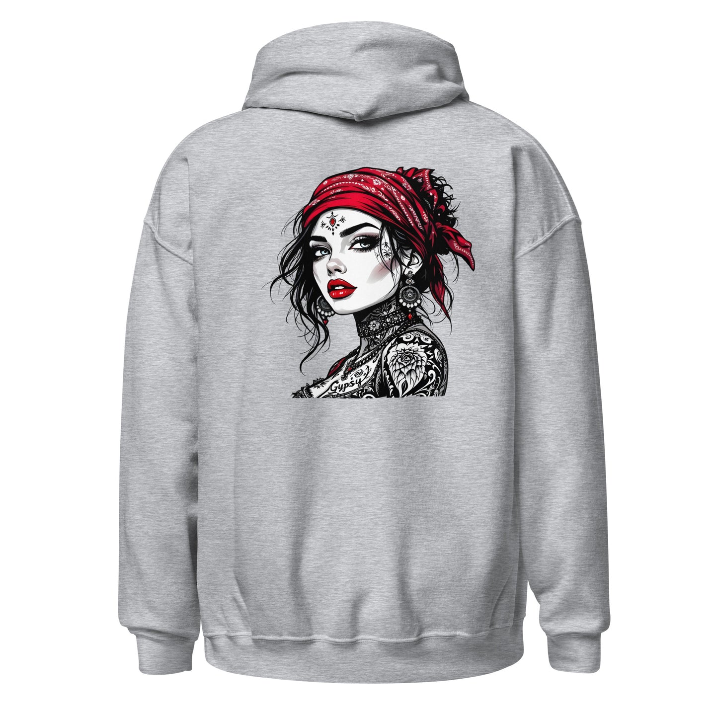 Unisex Red scarf tattoo gypsy girl Hoodie