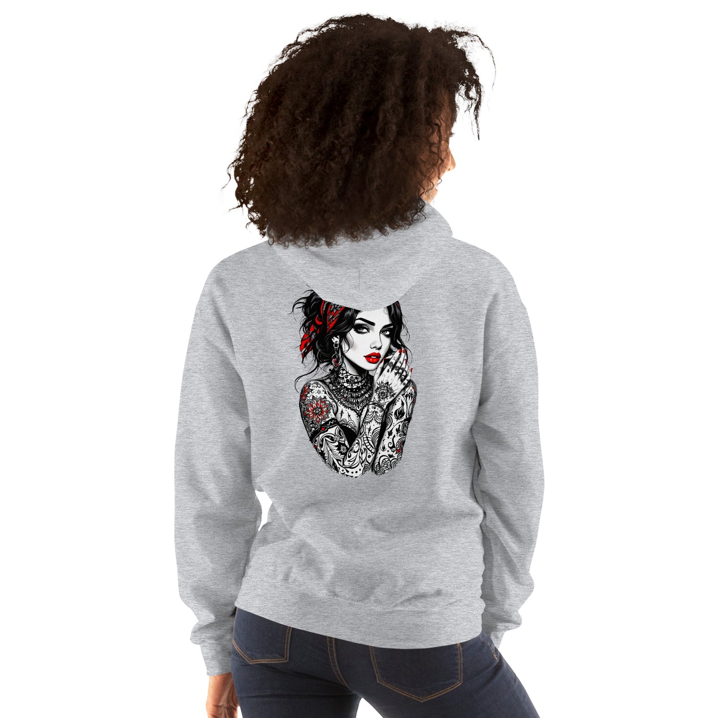 Unisex Illustrated tattoo lady Hoodie