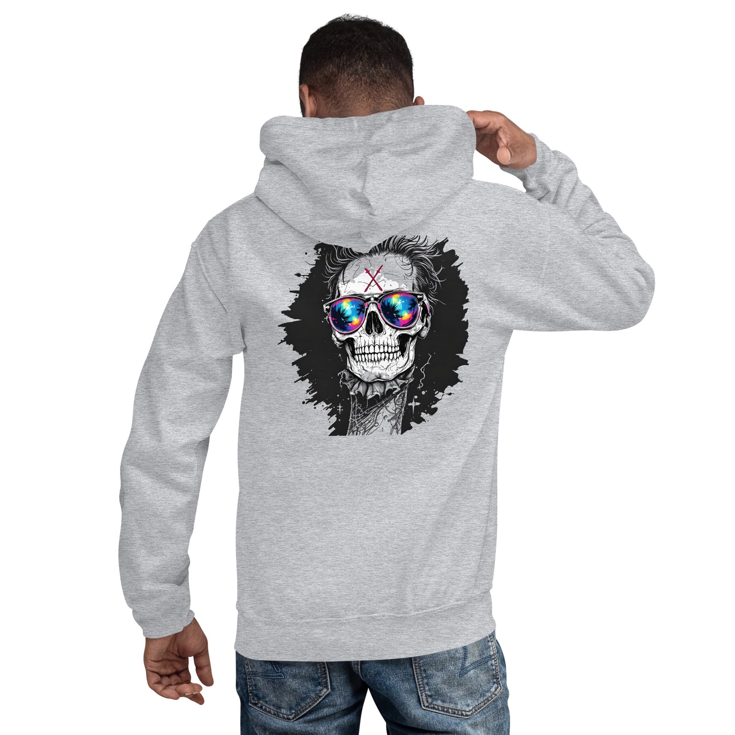 Unisex Twin print Skull rd gap sender Hoodie