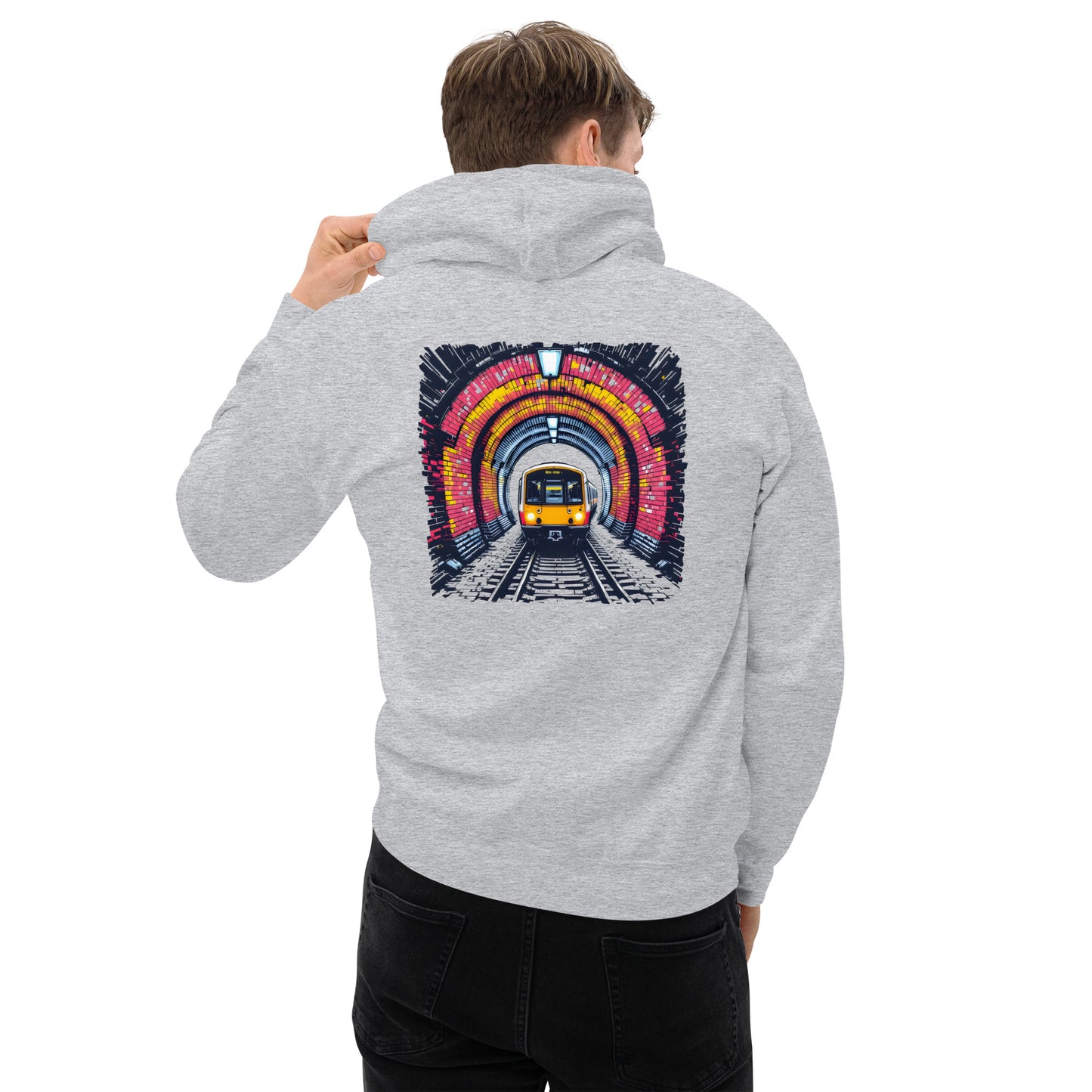 Unisex Illustrated train tunnel Hoodie