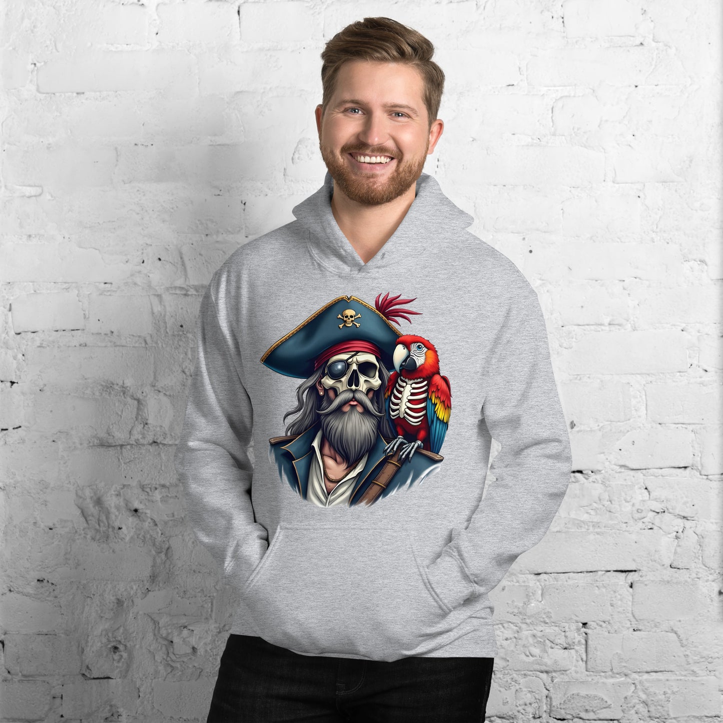 Unisex Skeleton pirate & release the Kraken Twin print Hoodie