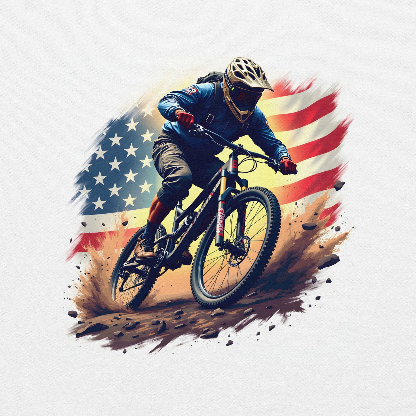 Unisex US Flag MTB rider classic Hoodie
