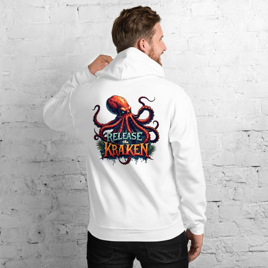 Unisex Skeleton pirate & release the Kraken Twin print Hoodie