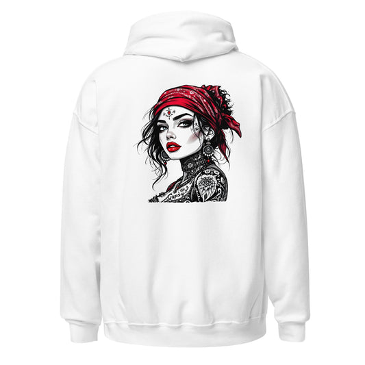 Unisex Red scarf tattoo gypsy girl Hoodie